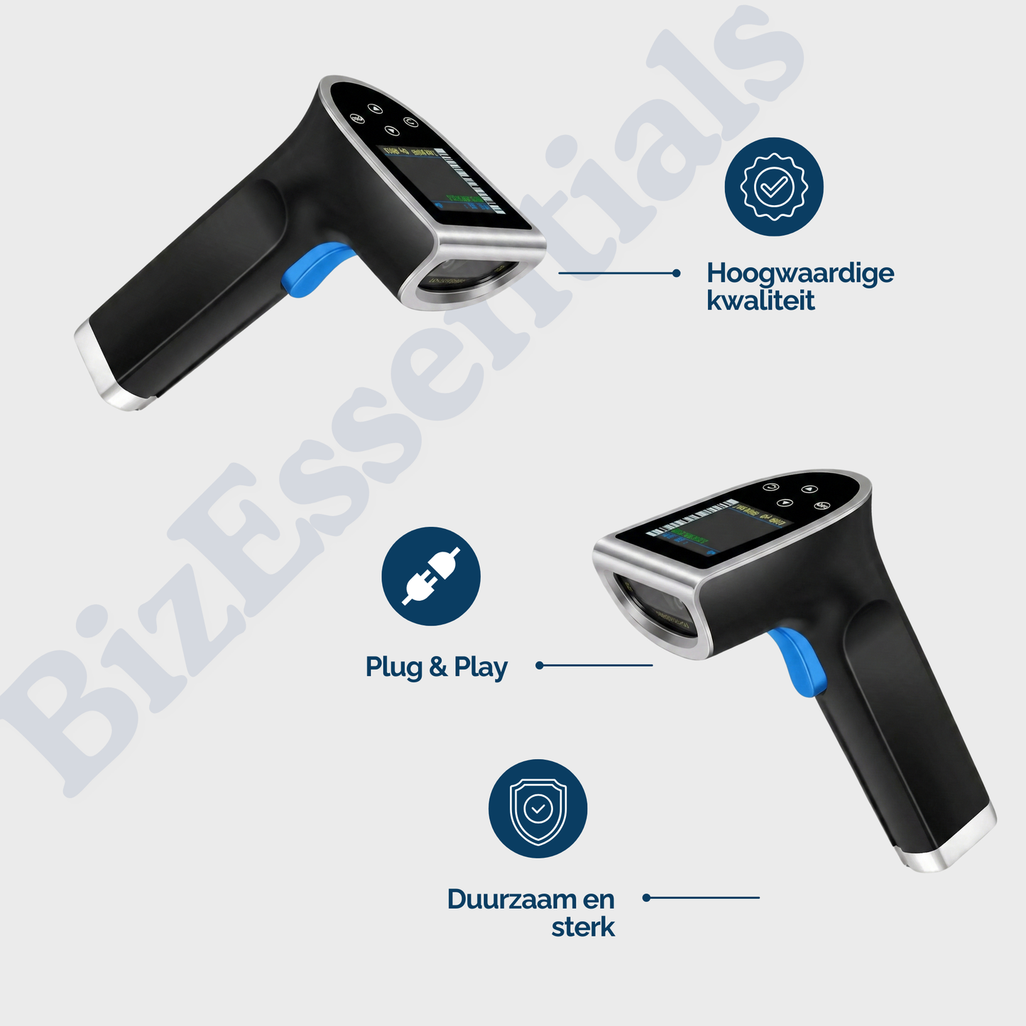 BizEssentials DB+ Series 2D Bluetooth Barcode Scanner – Met Display